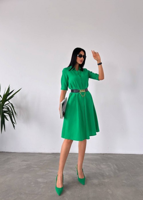203621 GRÜN KLEID Tericotone
