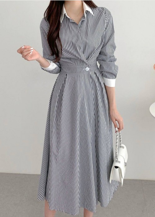 203622 GESTREIFT KLEID Tericotone
