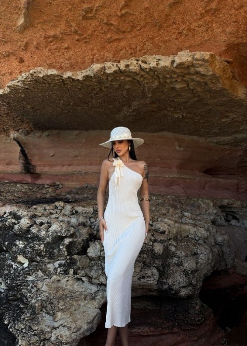 203629 WEISS KLEID STRICKWAREN