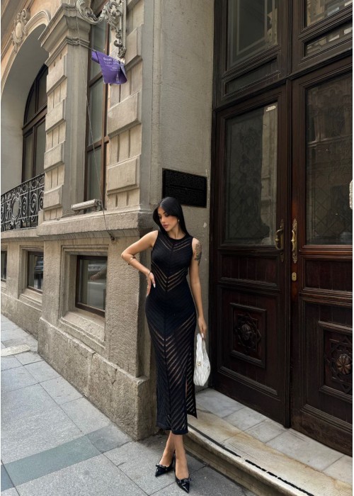 203640 SCHWARZ KLEID STRICKWAREN