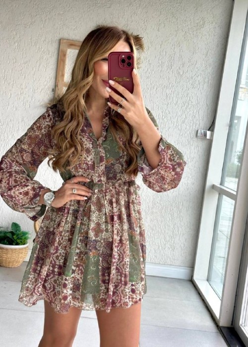 203689 GEMUSTERT KLEID