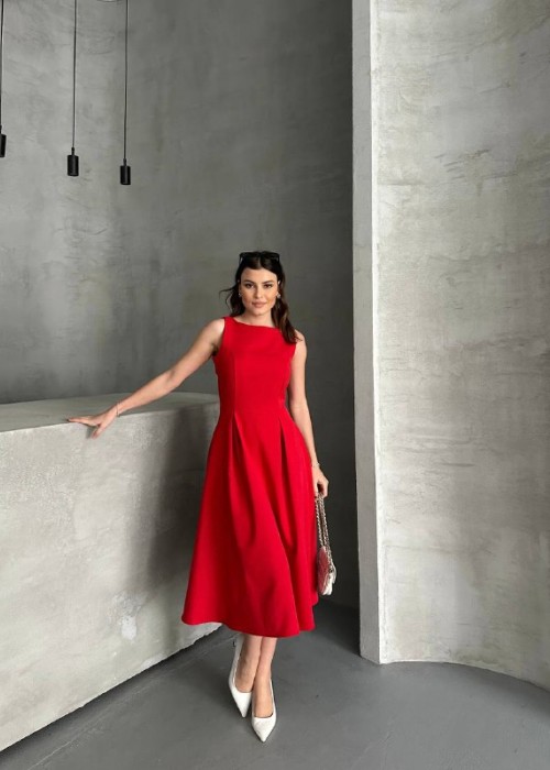 203832 ROT KLEID Dabil-Stoff.