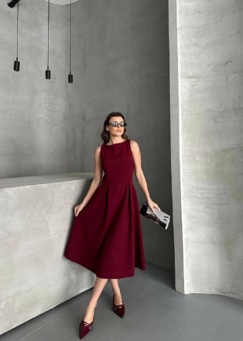 203835 BORDO KLEID Dabil-Stoff.