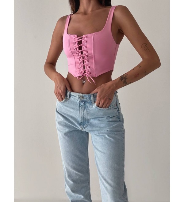 203916 PINK BLOUSE CROP