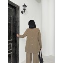 203938 KHAKI SUİT KURDELE DÜĞMELİ