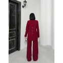 203939 BORDO SUİT KURDELE DÜĞMELİ