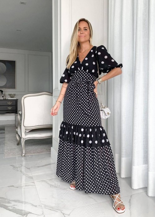 203991 SCHWARZ KLEID CHIFFON STOFF
