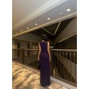 204014 PURPLE COCKTAİL DRESS Fructary fabric