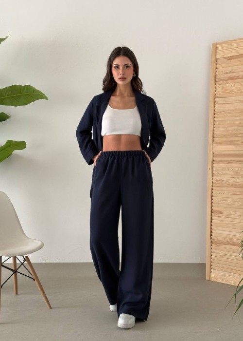 204021 NAVY BLUE SUİT TENCEL FABRIC