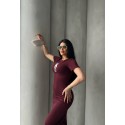 204101 BORDO KLEID Modal Stoff