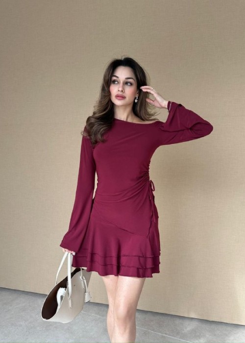 204110 BORDO KLEID Sandstrahl