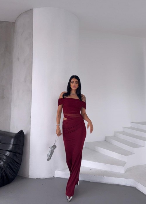 204111 BORDO KLEID Sandstrahl