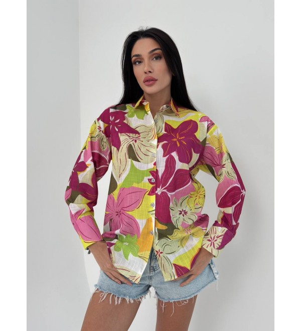 204214 PATTERNED SHIRT LINEN FABRIC