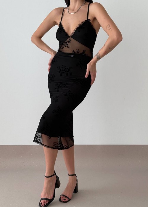 204228 BLACK DRESS SCUBA FABRIC