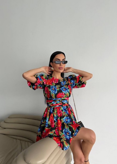 204249 PATTERNED DRESS Moss Crep