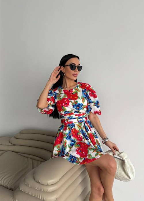 204250 PATTERNED DRESS Moss Crep