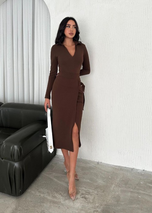 204257 COFFEE SUİT SCUBA FABRIC