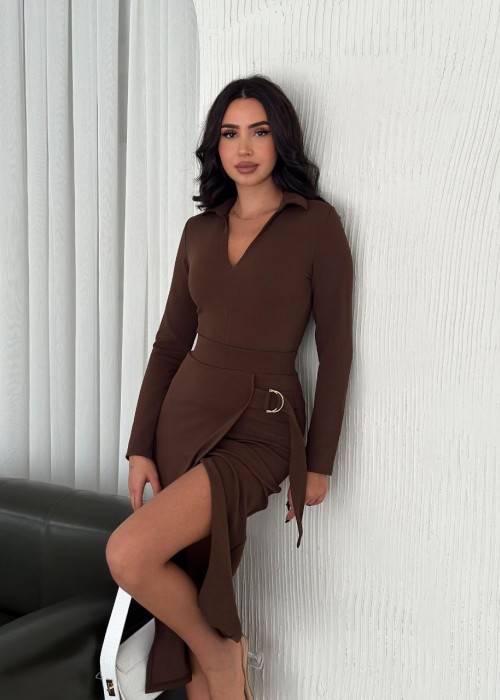 204261 COFFEE SUİT SCUBA FABRIC