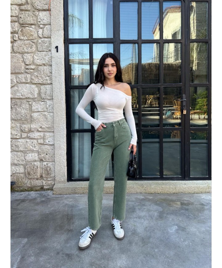 204266 YEŞİL KOT PANTOLON DENİM