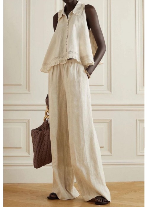204324 CREAM SUİT EMBROIDERY DETAILED