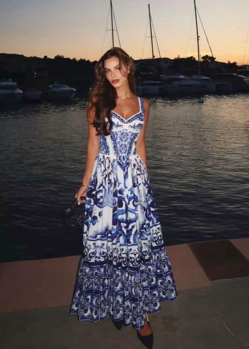 204332 GEMUSTERT KLEID CREPE STOFF