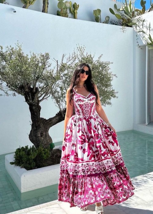 204333 GEMUSTERT KLEID CREPE STOFF