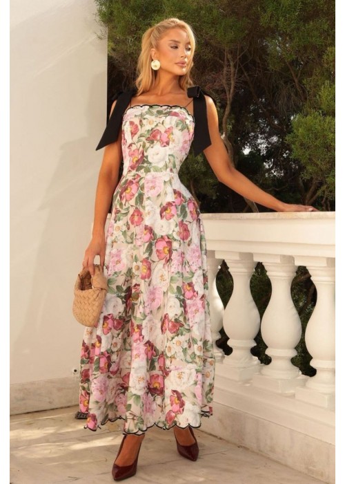 204338 GEMUSTERT KLEID CREPE STOFF