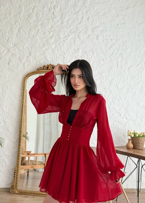 204448 ROT KLEID