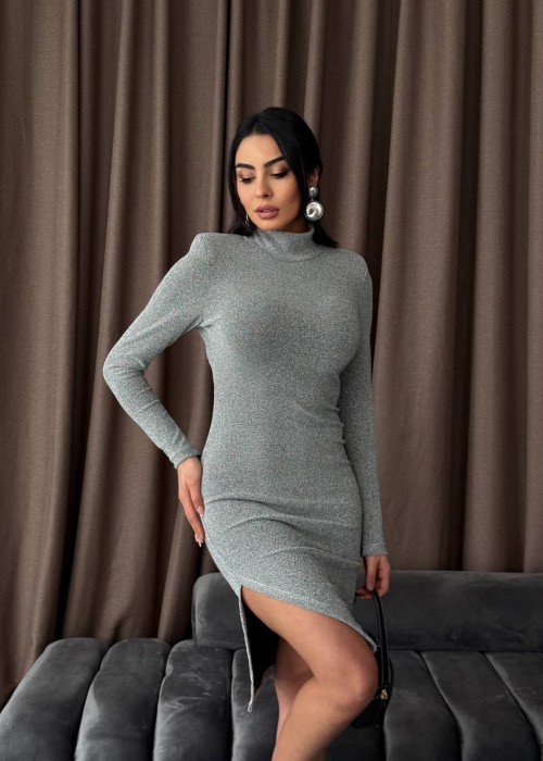 204555 GRAU KLEID Lycra