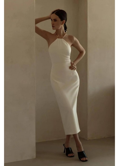 204573 WEISS KLEID ATLAS STOFF