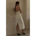204573 WEISS KLEID ATLAS STOFF