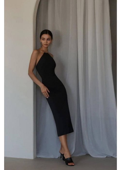 204574 SCHWARZ KLEID ATLAS STOFF