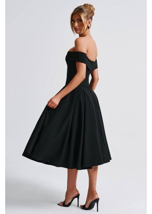 204578 SCHWARZ KLEID SCUBA CREPE