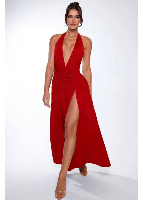 204581 ROT KLEID Sandstrahl