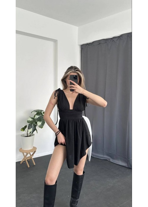204584 SCHWARZ KLEID KURZE HOSE
