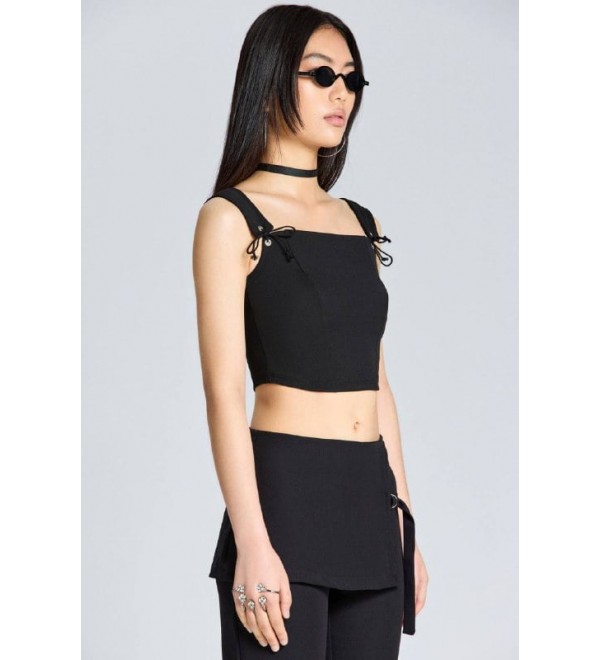 204591 BLACK BLOUSE SCUBA FABRIC