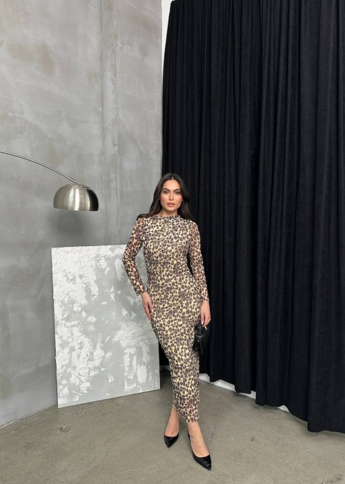 204658 LEOPARD KLEID TÜLL