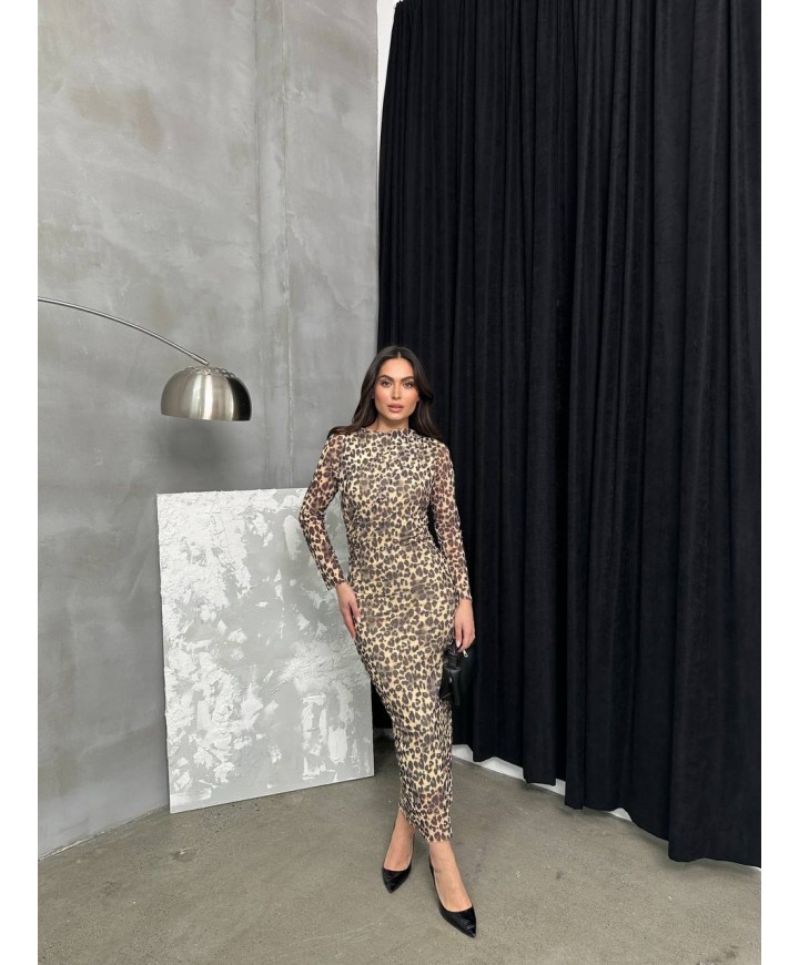 204658 LEOPAR ELBİSE TÜL