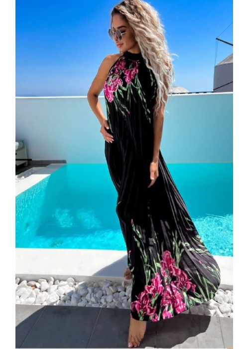204681 SCHWARZ KLEID SATINSTOFF