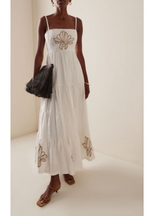 204686 WEISS KLEID LEINENSTOFF