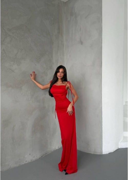 204721 ROT KLEID MIKROSTOFF