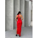 204735 ROT KLEID MIKROSTOFF