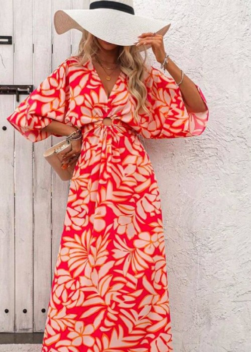 204772 GEMUSTERT KLEID VISKOSE STOFF