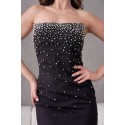 204775 BLACK COCKTAİL DRESS ATLAS FABRIC