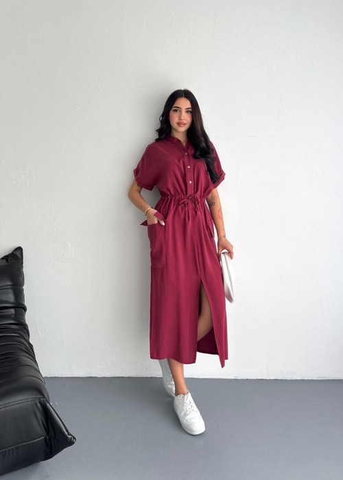 204813 BORDO KLEID Dubai Stoff
