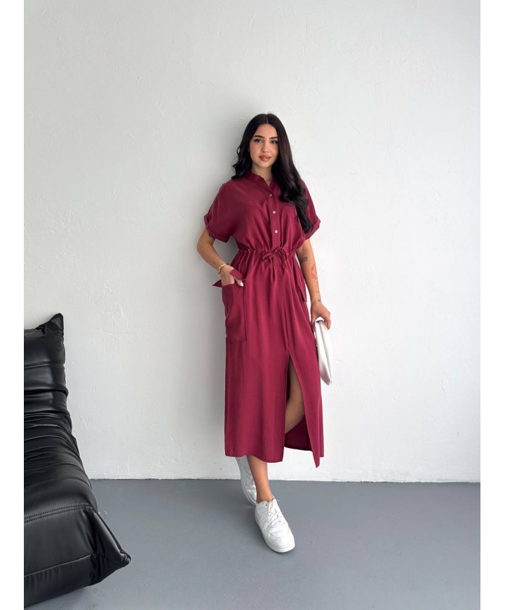 204813 BORDO ELBİSE DUBAİ KUMAŞ
