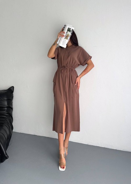204818 KAFFEE KLEID Dubai Stoff