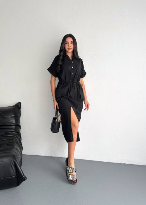 204820 SCHWARZ KLEID Dubai Stoff
