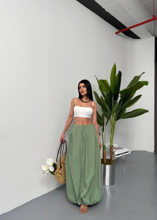 204887 YEŞİL ETEK ZARA MODEL