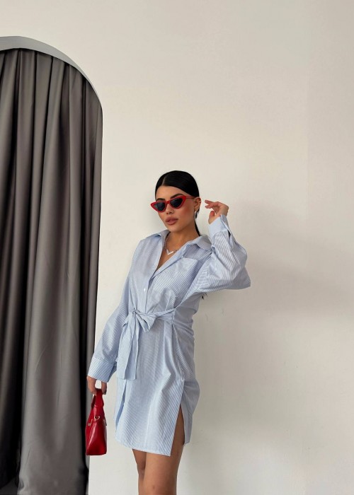 204889 BLAU KLEID SHIRTKLEID